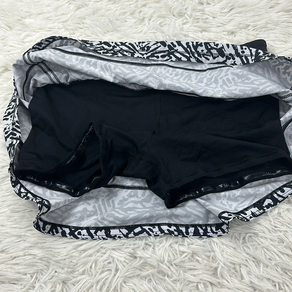 Lululemon Pace Rival Skirt *4-way Stretch (Regular) Brushed Animal White Black